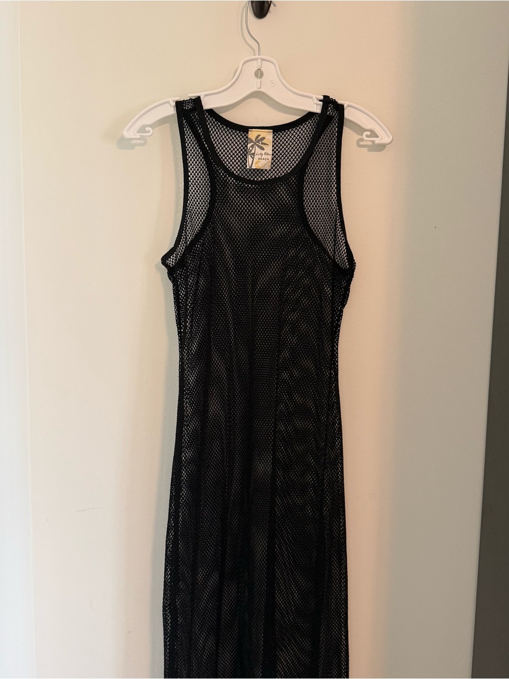 Black Mesh Sleeveless Maxi Dress | Mesh Coverup